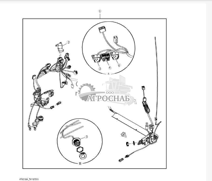 Жгут проводов и разъемы коммутационно-распределительного центра (651874 